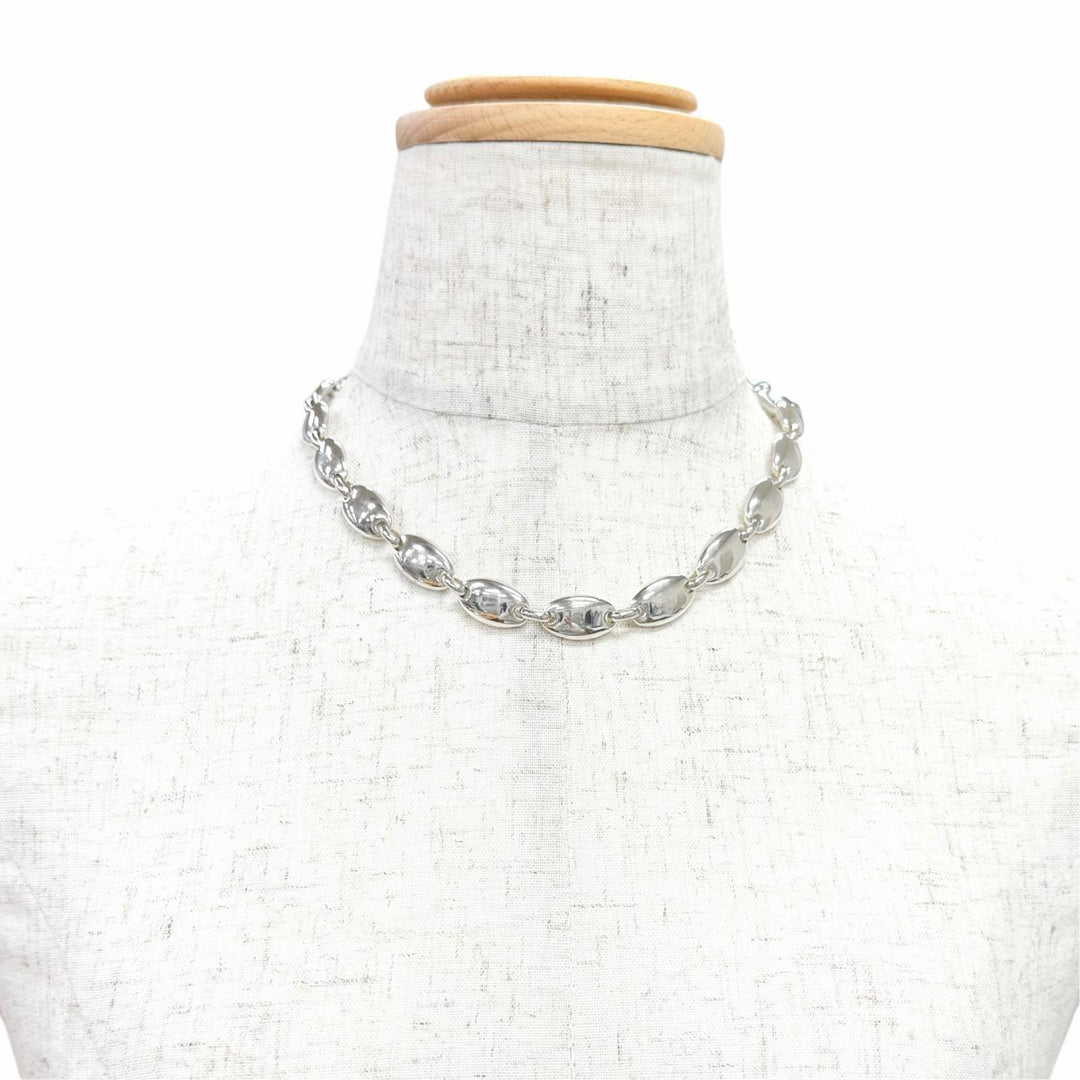 Great TIFFANY&Co. Necklace Pebble Oval Link Necklace Silver 925 Women