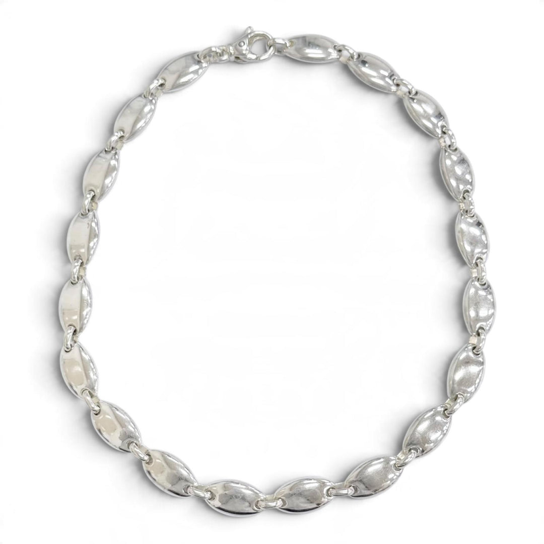 Great TIFFANY&Co. Necklace Pebble Oval Link Necklace Silver 925 Women