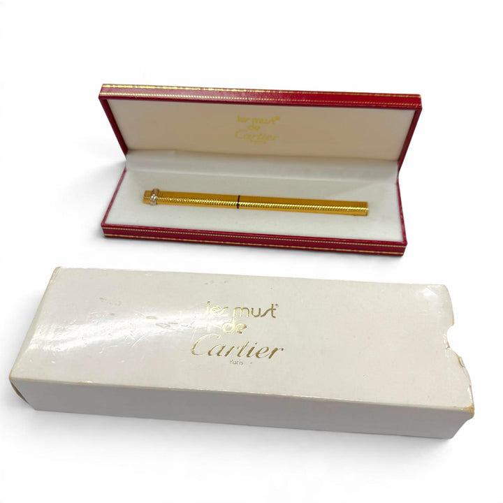 Excellent Cartier fountain pen Trinity Border Pattern Cap Style gold mens