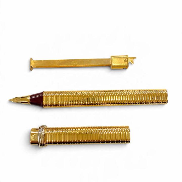 Excellent Cartier fountain pen Trinity Border Pattern Cap Style gold mens
