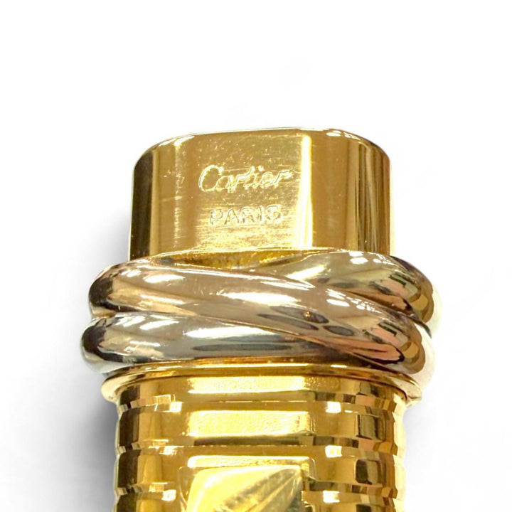 Excellent Cartier fountain pen Trinity Border Pattern Cap Style gold mens