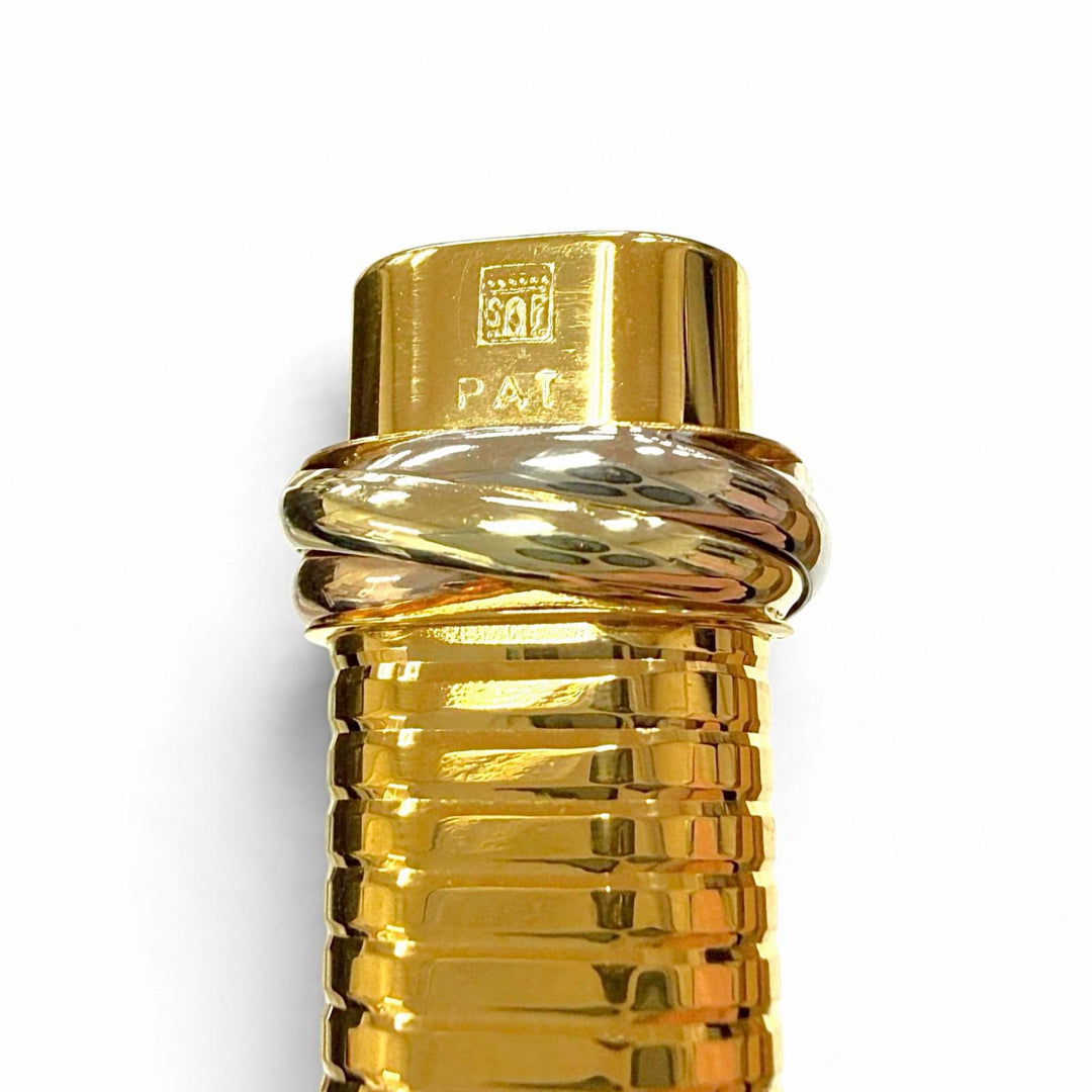 Excellent Cartier fountain pen Trinity Border Pattern Cap Style gold mens