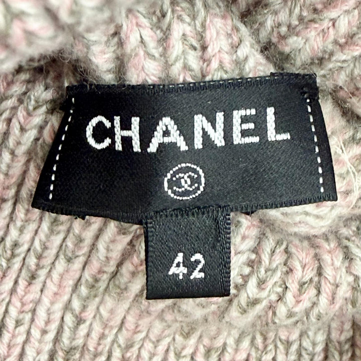 Discounted Excellent CHANEL COCO Mark sequin-embellished knit sweater cashmere 42 P73878