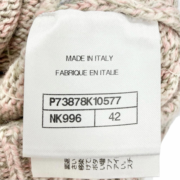 Discounted Excellent CHANEL COCO Mark sequin-embellished knit sweater cashmere 42 P73878