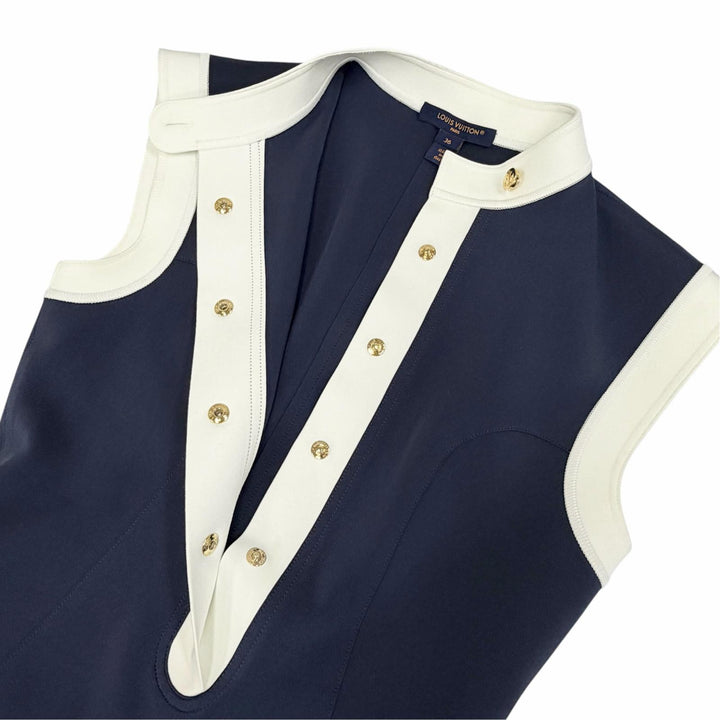 Discounted Great LOUIS VUITTON one piece Technical jersey sailor dress sleeveless 36 1AJT19