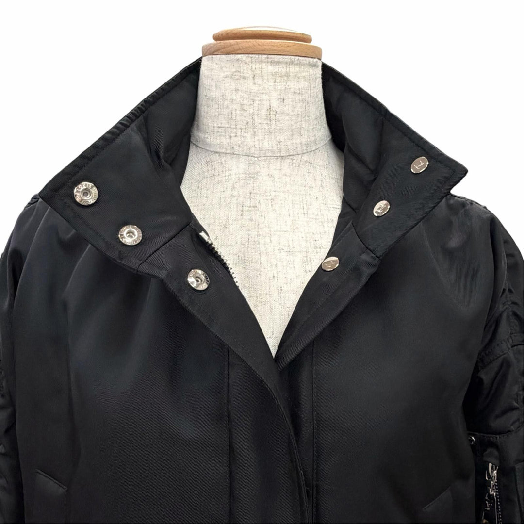 Discounted Excellent LOUIS VUITTON coat Monogram belt, hooded, long, padded jacket black 34