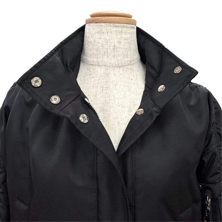 Discounted Excellent LOUIS VUITTON coat Monogram belt, hooded, long, padded jacket black 34