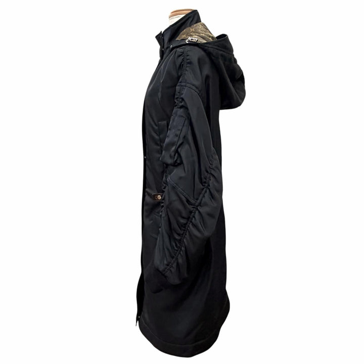 Discounted Excellent LOUIS VUITTON coat Monogram belt, hooded, long, padded jacket black 34