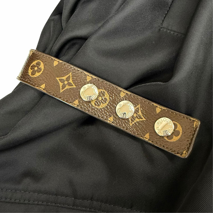 Discounted Excellent LOUIS VUITTON coat Monogram belt, hooded, long, padded jacket black 34