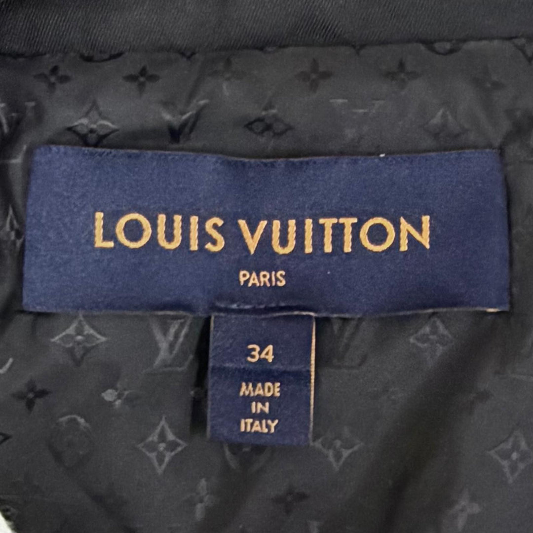 Discounted Excellent LOUIS VUITTON coat Monogram belt, hooded, long, padded jacket black 34