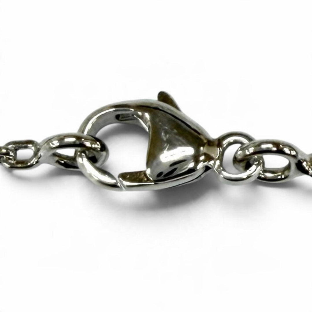 Great LOUIS VUITTON Necklace Silver Pendant Lockit LV logo Silver 925 Q93559