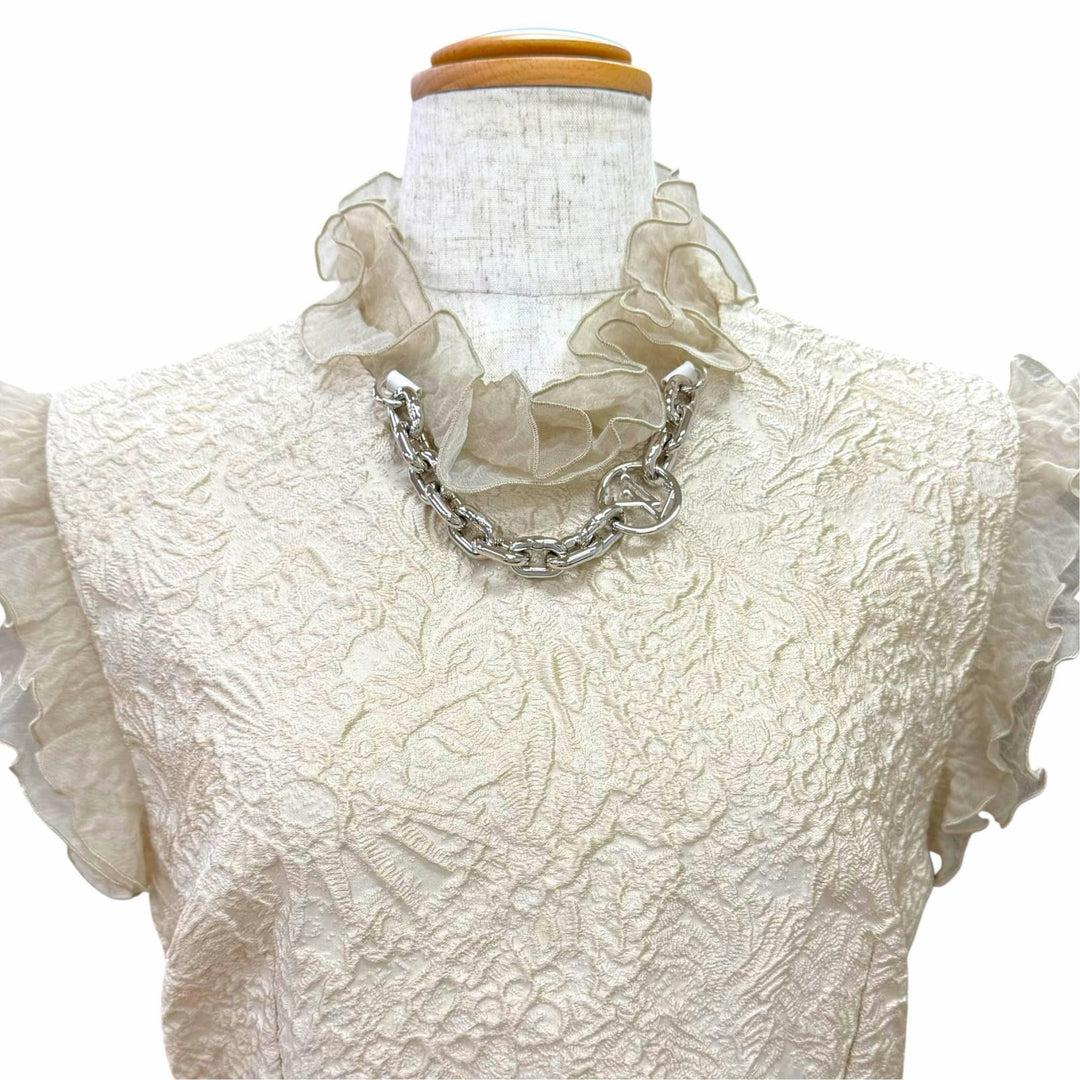 Discounted Excellent LOUIS VUITTON one piece LV Circle Chain Frill Design Jacquard 34