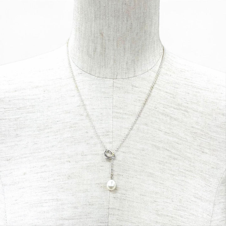 Great TIFFANY&Co. Necklace Open Heart Lariat Necklace Silver 925 Women