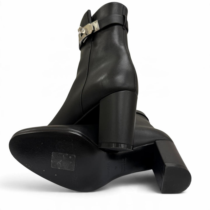 Great HERMES short boots Saint Germain Kelly Buckle Leather black Women IT 38