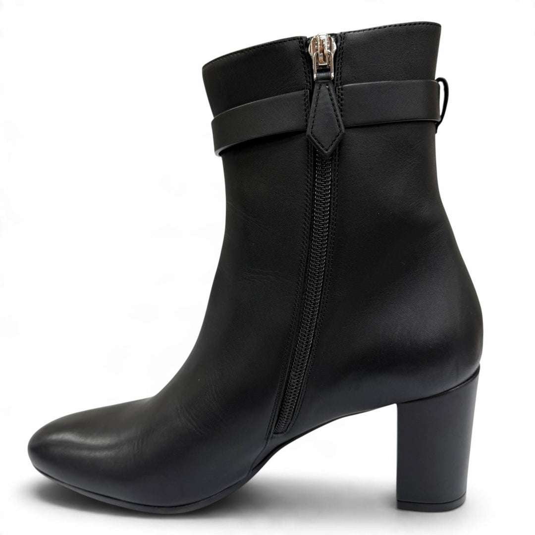 Great HERMES short boots Saint Germain Kelly Buckle Leather black Women IT 38