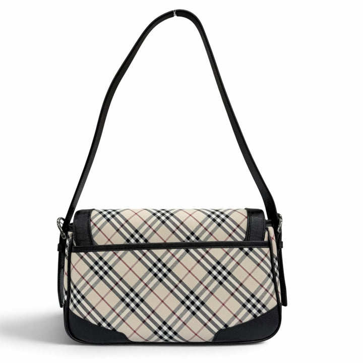 Excellent BURBERRY Shoulder Bag Nova Check Canvas Leather beige canvas Women