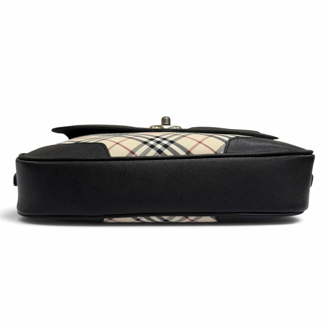 Excellent BURBERRY Shoulder Bag Nova Check Canvas Leather beige canvas Women
