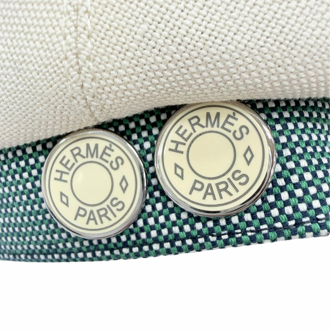 Excellent HERMES Casquette Caval Pop Serie Casquette Ivory Hemp Women FR 56