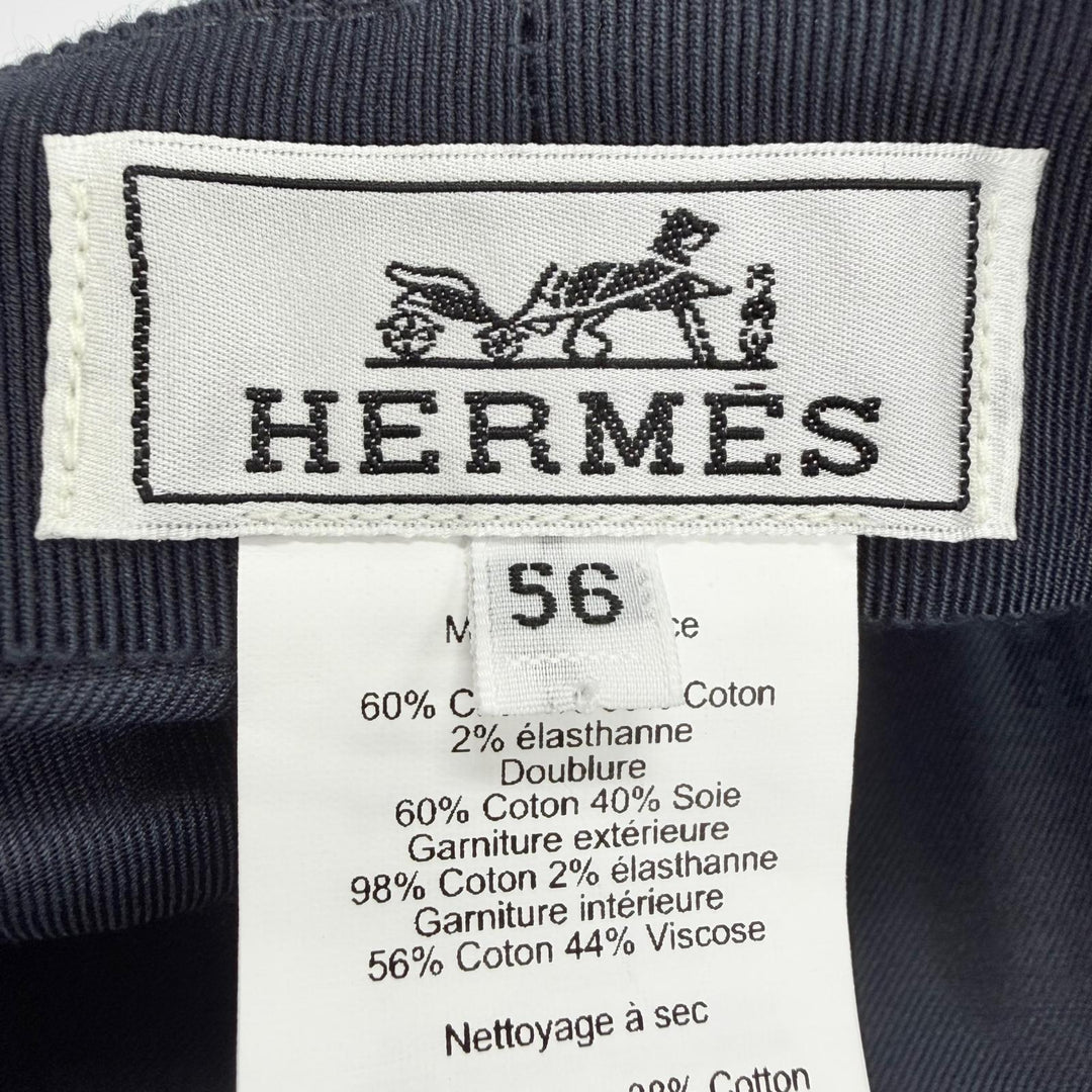 Excellent HERMES Casquette Caval Pop Serie Casquette Ivory Hemp Women FR 56