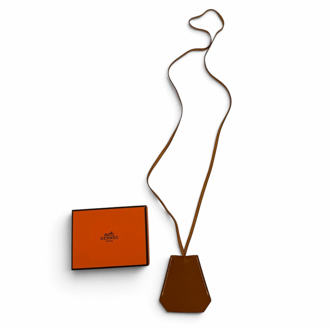 Great HERMES Necklace Clochette Margiela period leather Women
