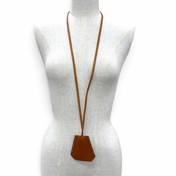 Great HERMES Necklace Clochette Margiela period leather Women