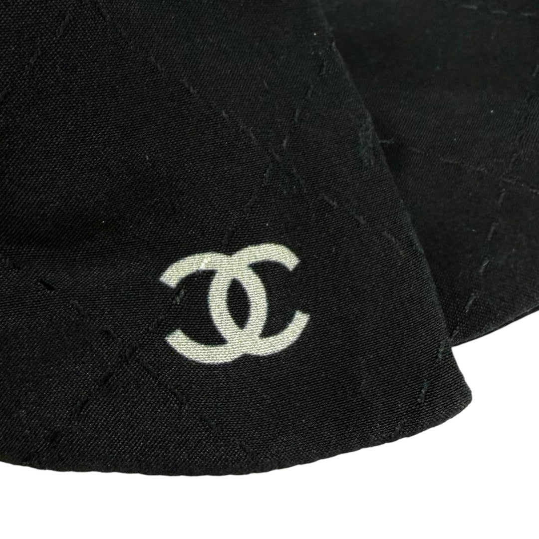 Great CHANEL Shush COCO Mark Matelassé Stitch Ribbon black silk Women AAA374