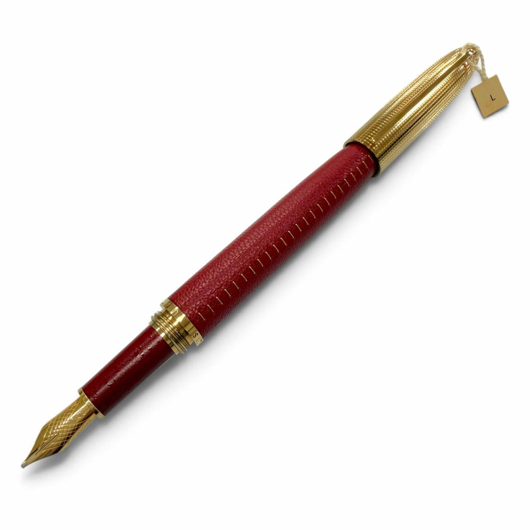 Pristine LOUIS VUITTON fountain pen Dog Cuir Leather Covered Red 750 mens
