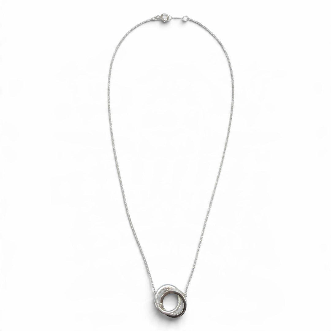 Great TIFFANY&Co. Necklace 1837 Interlocking Circle Necklace Silver 925 Women
