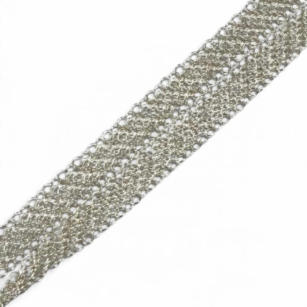 Great TIFFANY&Co. Necklace Open Heart Pendant XL Mesh Chain Silver AG925 Women