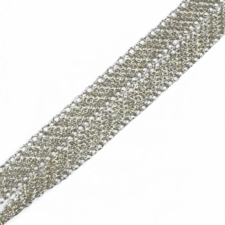 Great TIFFANY&Co. Necklace Open Heart Pendant XL Mesh Chain Silver AG925 Women