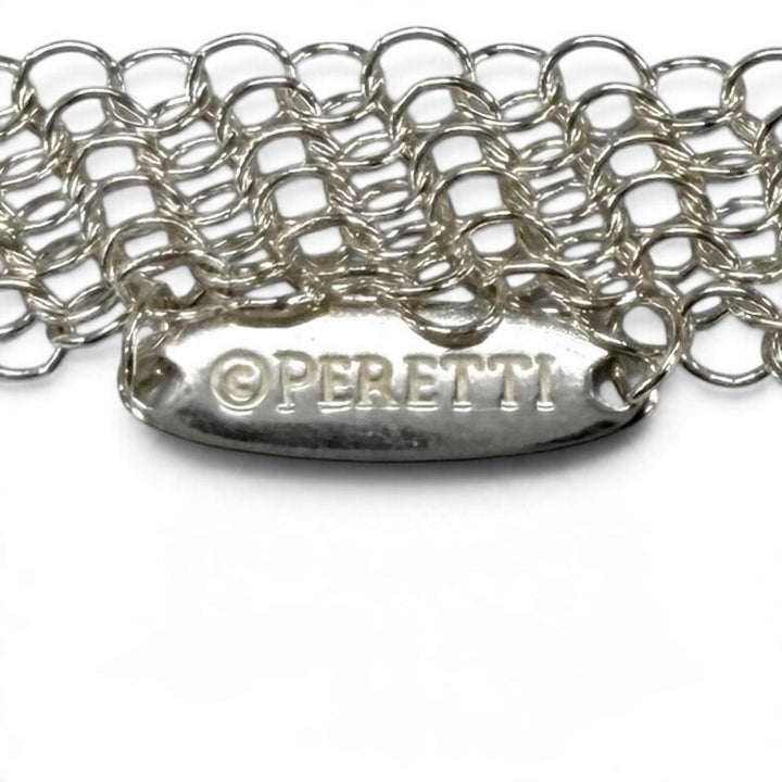 Great TIFFANY&Co. Necklace Open Heart Pendant XL Mesh Chain Silver AG925 Women