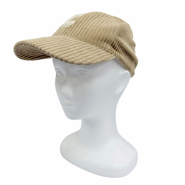 Excellent CELINE C Logo Corduroy Baseball Cap Hat beige cotton Women S 2AUA2214T