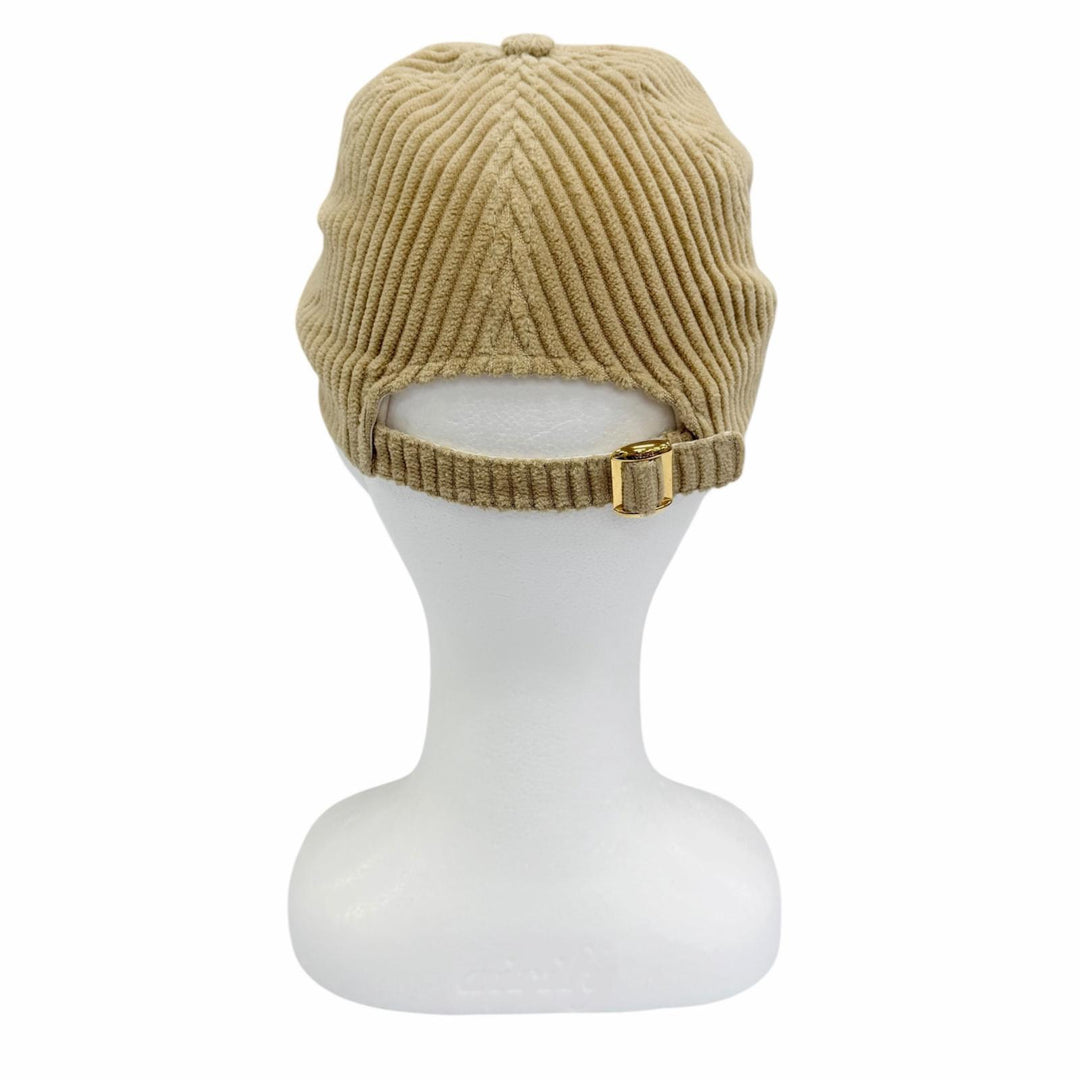 Excellent CELINE C Logo Corduroy Baseball Cap Hat beige cotton Women S 2AUA2214T
