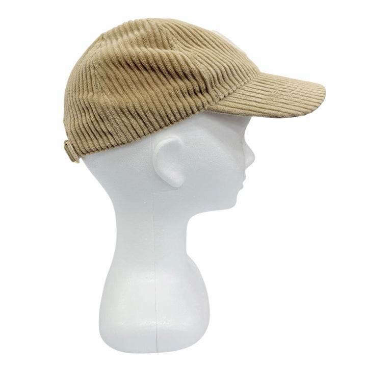 Excellent CELINE C Logo Corduroy Baseball Cap Hat beige cotton Women S 2AUA2214T