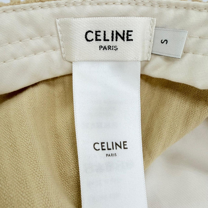Excellent CELINE C Logo Corduroy Baseball Cap Hat beige cotton Women S 2AUA2214T