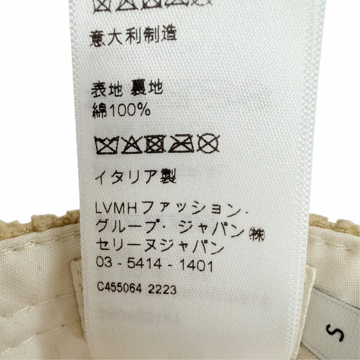 Excellent CELINE C Logo Corduroy Baseball Cap Hat beige cotton Women S 2AUA2214T