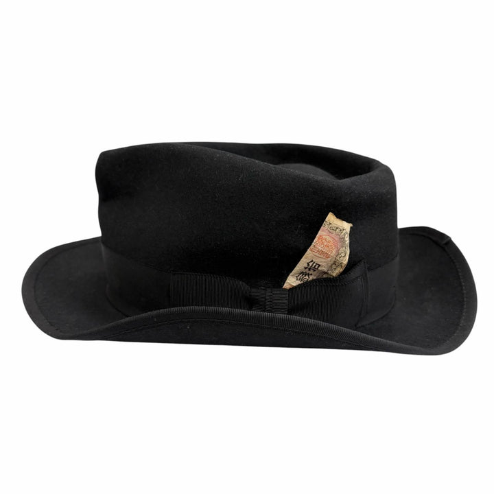 Excellent BONA CAPELLO hat Vintage-style custom felt fedora hat black felt mens