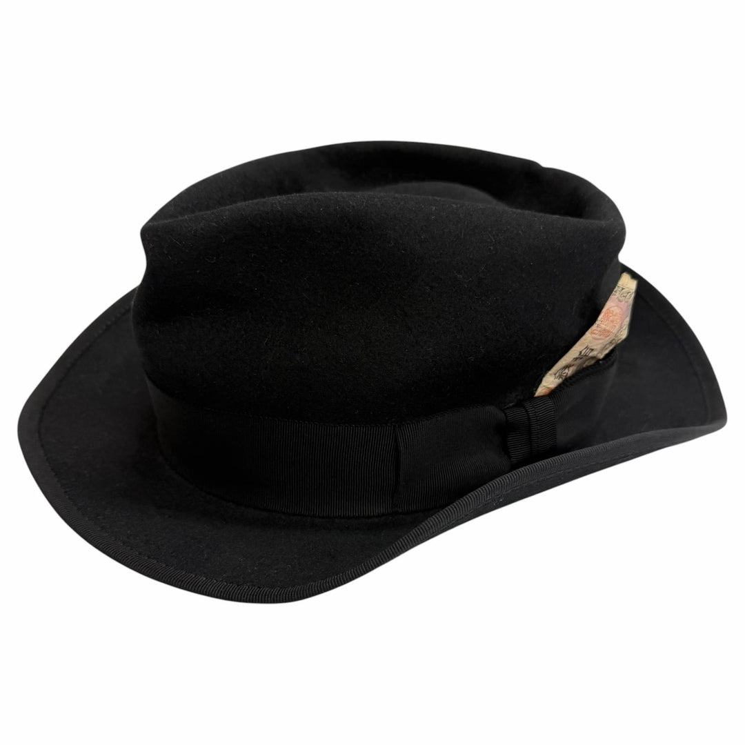 Excellent BONA CAPELLO hat Vintage-style custom felt fedora hat black felt mens