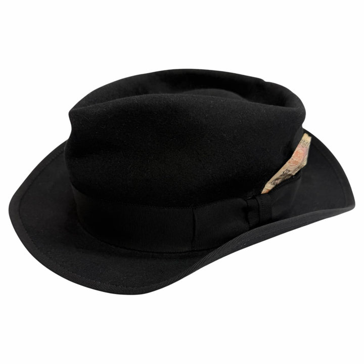 Excellent BONA CAPELLO hat Vintage-style custom felt fedora hat black felt mens