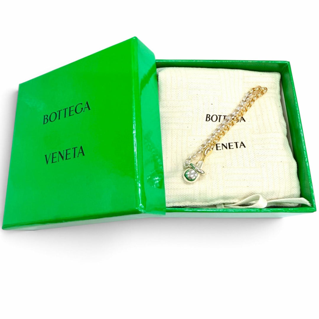 Excellent BOTTEGAVENETA Drop Chain Bracelet 18K gold finish Silver AG925 Women M