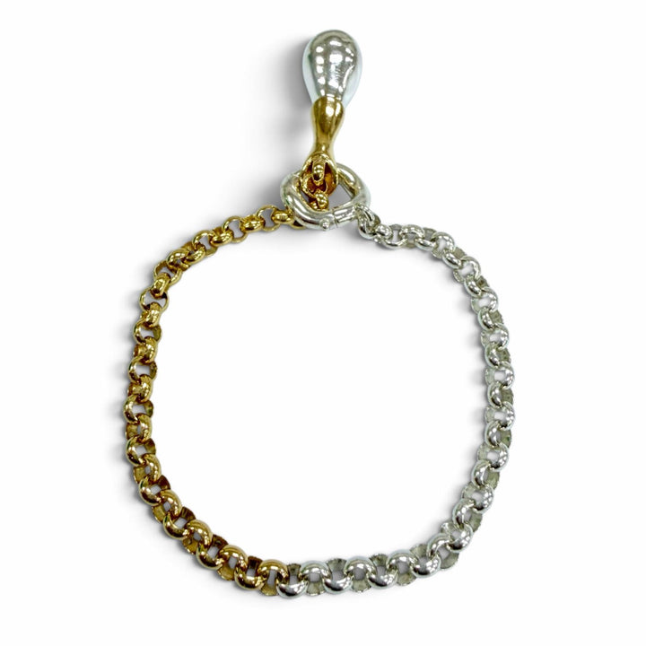 Excellent BOTTEGAVENETA Drop Chain Bracelet 18K gold finish Silver AG925 Women M