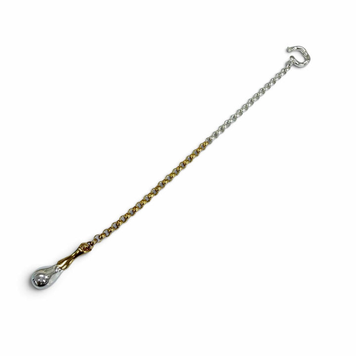 Excellent BOTTEGAVENETA Drop Chain Bracelet 18K gold finish Silver AG925 Women M