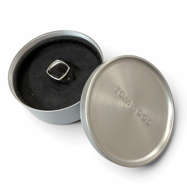 Excellent TOM WOOD Ring ring Cushion Black Onyx black 925 mens 60