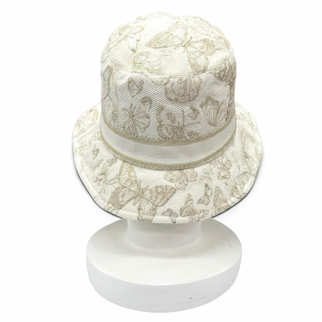 Pristine Christian Dior Toile de Jouy Embroidery Bucket Hat 57 41DTM923X131