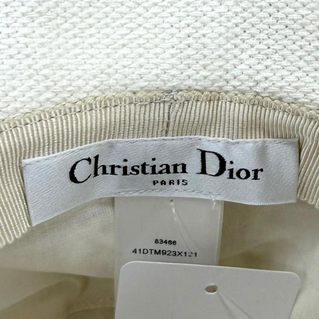 Pristine Christian Dior Toile de Jouy Embroidery Bucket Hat 57 41DTM923X131
