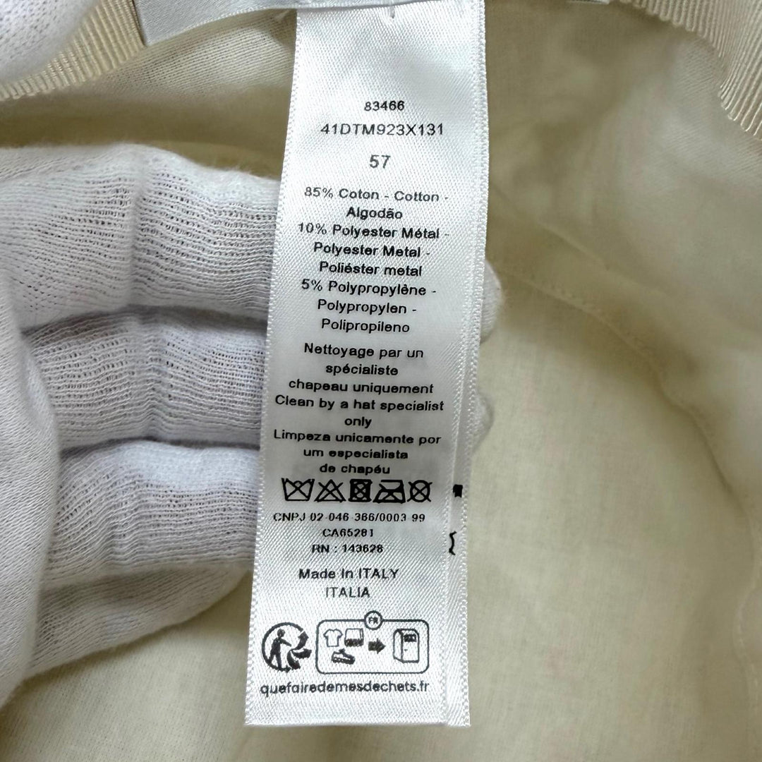 Pristine Christian Dior Toile de Jouy Embroidery Bucket Hat 57 41DTM923X131