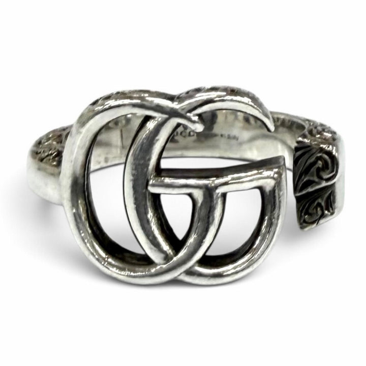 Great GUCCI Ring ring Arabesque Double G Ring Key Motif Silver AG925 627760