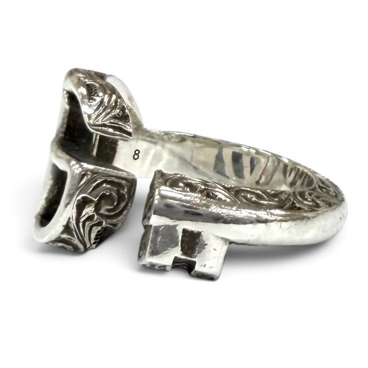 Great GUCCI Ring ring Arabesque Double G Ring Key Motif Silver AG925 627760