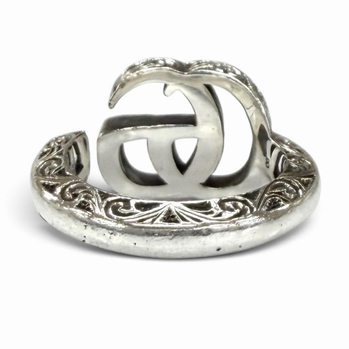 Great GUCCI Ring ring Arabesque Double G Ring Key Motif Silver AG925 627760