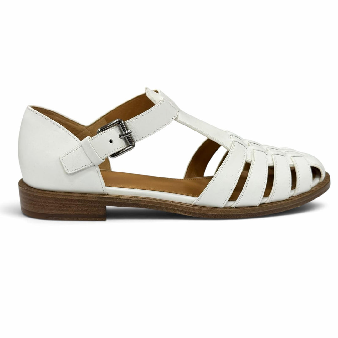 Excellent CHURCH'S Sandals KELSEY Gurka sandals white leather Women 38.5 DX0001
